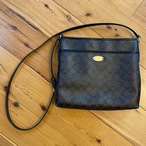 Coach crossbody brown and black